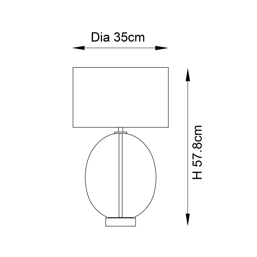 Lampada tavolo KELDA OVAL Endon ottone vetro touch E27
