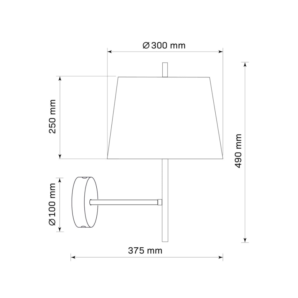 Applique Polux Elena oro con paralume bianco E27 20W