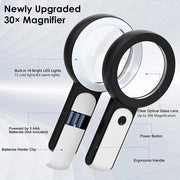 Vergrootglas da 60x con luce LED e ingrandimento 3x, 10x e 60x, ottone, 1,5 kg, 20 x 10 x 12 cm