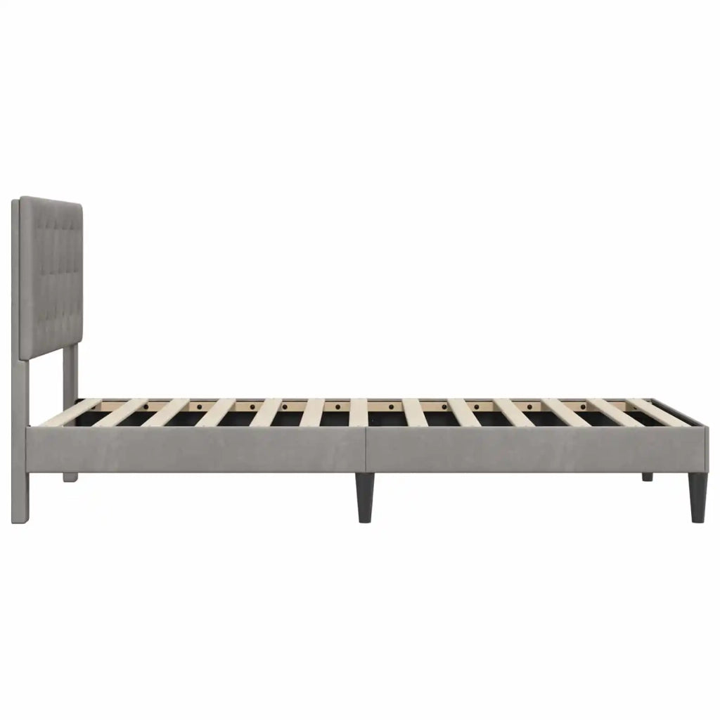 Struttura del letto-Giroletto Grigio Chiaro 90 x 200 cm Velluto 358519