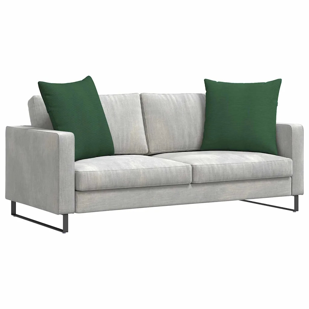 Cuscini da Divano 2 pcs Verde Scuro 80 x 80 cm Tessuto in Cords 42014080