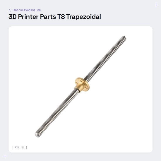 Trapezio di guida in acciaio inossidabile 300 mm - T8 dado - Corrosione resistente - Facile da installare - Duraturo - Maniglia a vite