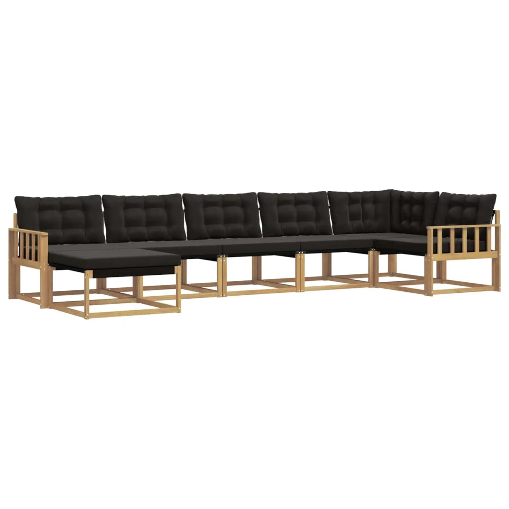 Set di divani da esterno con cuscino 7 pcs Bianco e Nero 3388898