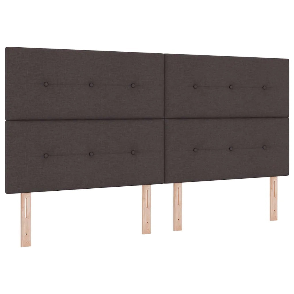 Letto a molle con testiera Marrone Scuro 200 x 200 cm Tessuto 3339647