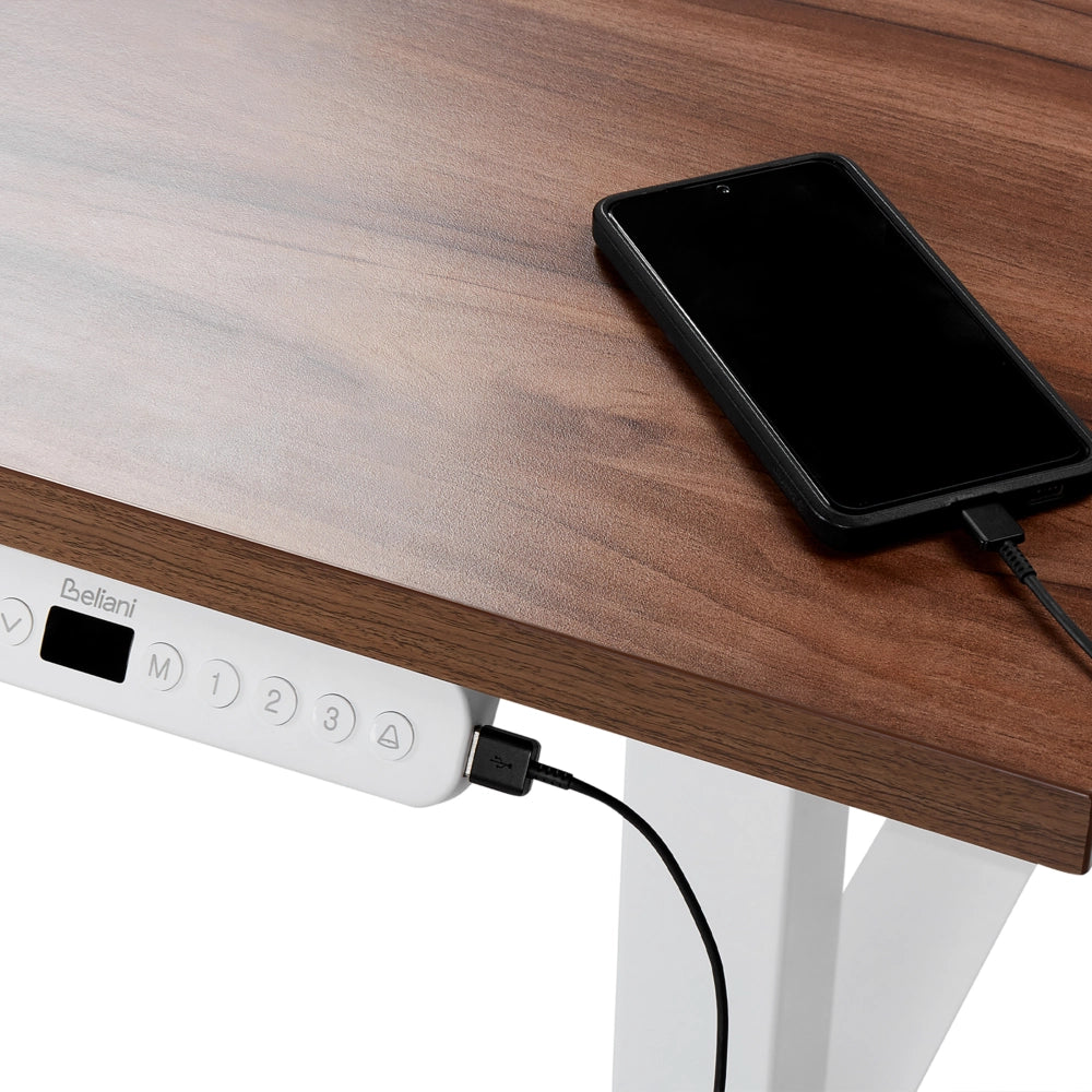 Scrivania regolabile manualmente in altezza Piano del tavolo legno nero Telaio in acciaio bianco 160 x 72 cm Piedi quadrati Design moderno Ufficio