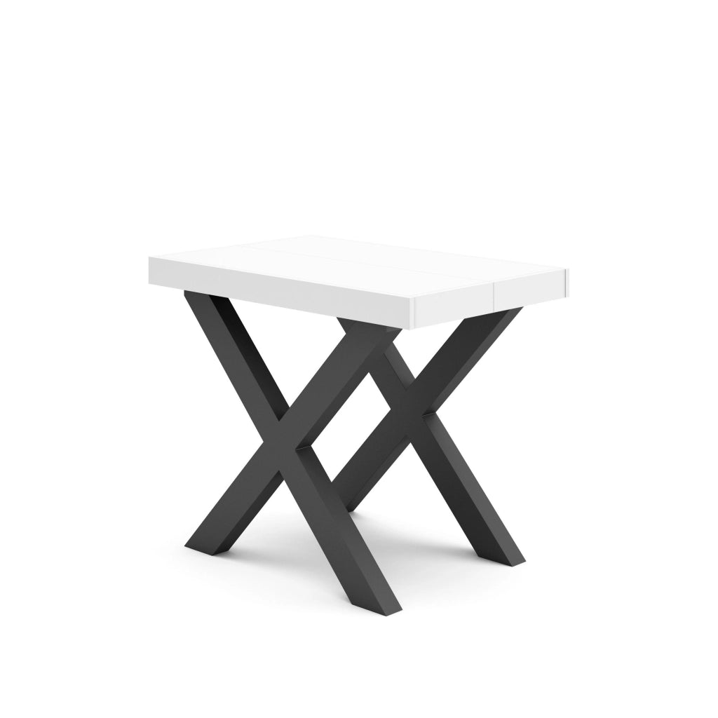 Consolle allungabile, 58 fino 302x90x73cm, Per 14 persone, Gambe in legno, Bianco RF2821