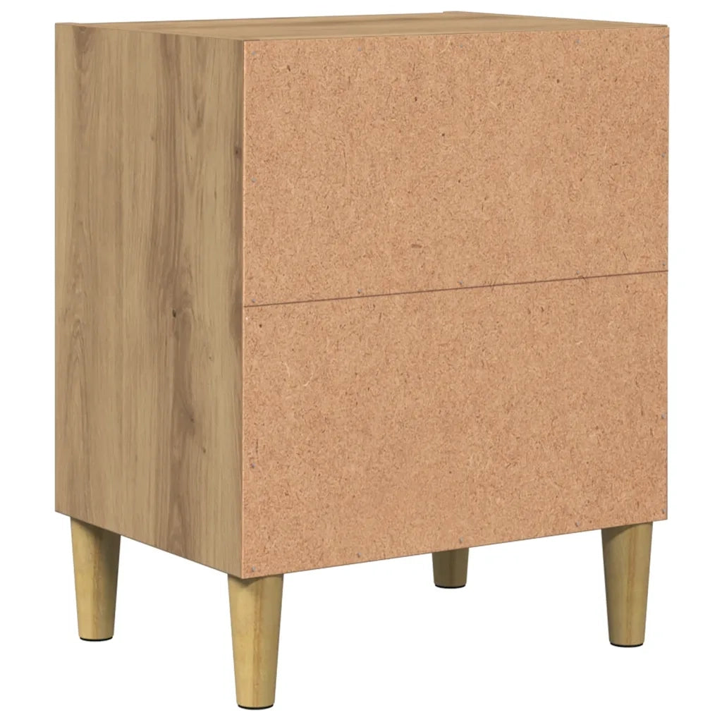 Comodini Rovere Artigianale 2 pz 40x30x50 cm Legno Multistrato 856419