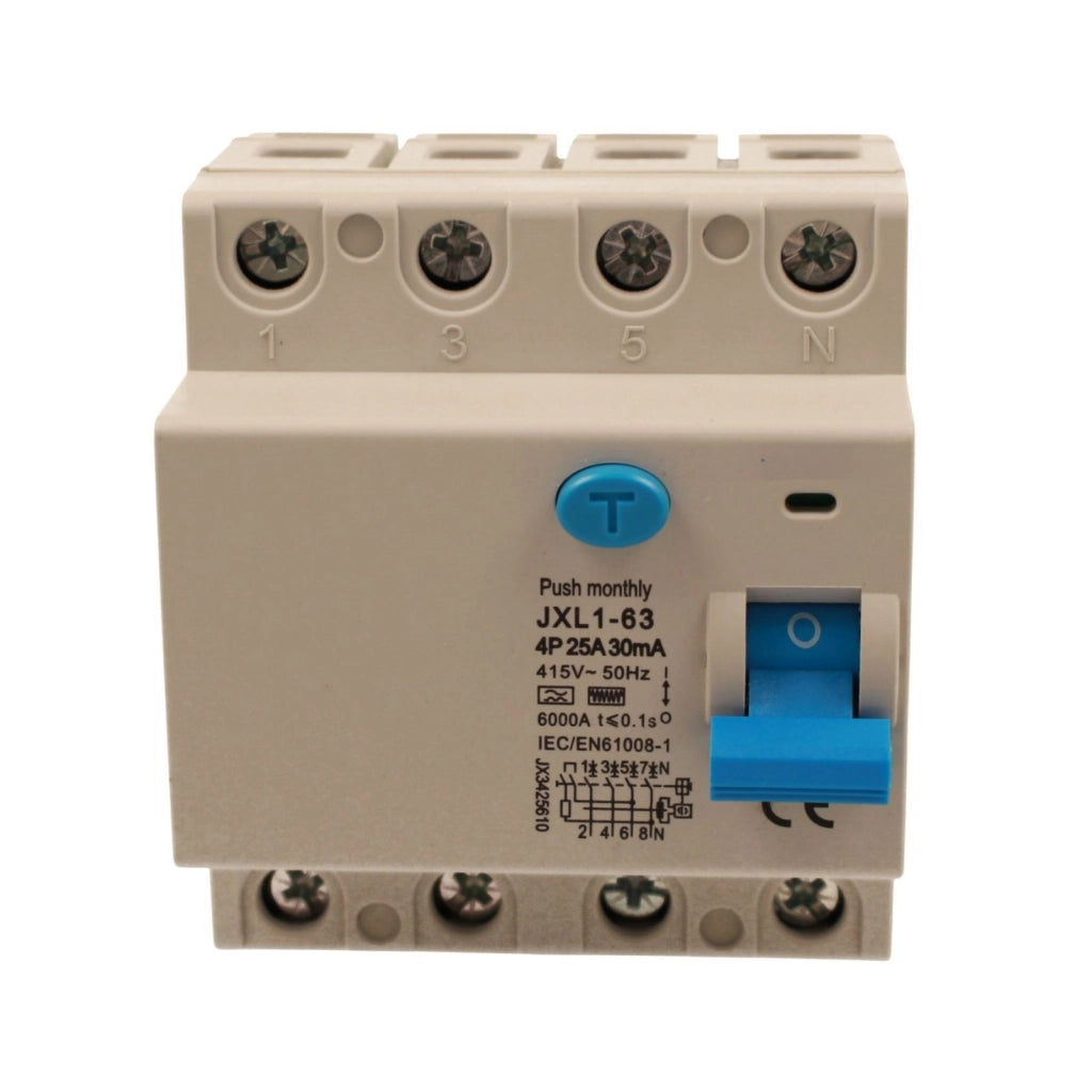 RCCB Interruttore Differenziale Puro Tipo F 3P+N 4M 6000A 30mA 25A AC 400V IP20 IEC61008-1