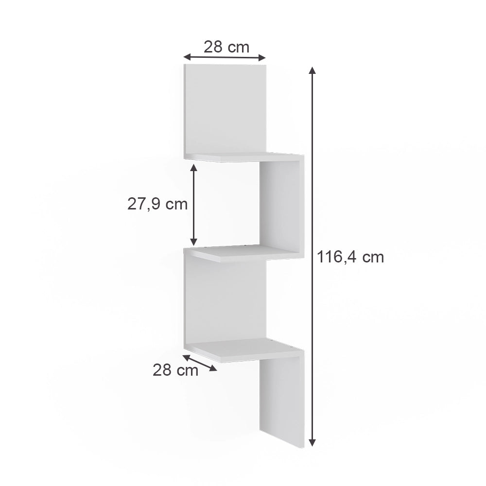 Scaffale ad angolo Paolo Bianco 28 x 116.4 cm Vicco