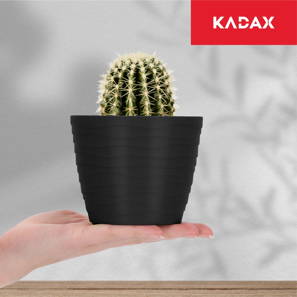 Vaso da fiori KADAX in plastica, rotondo, nero, 11 cm, per fiori e piante.
