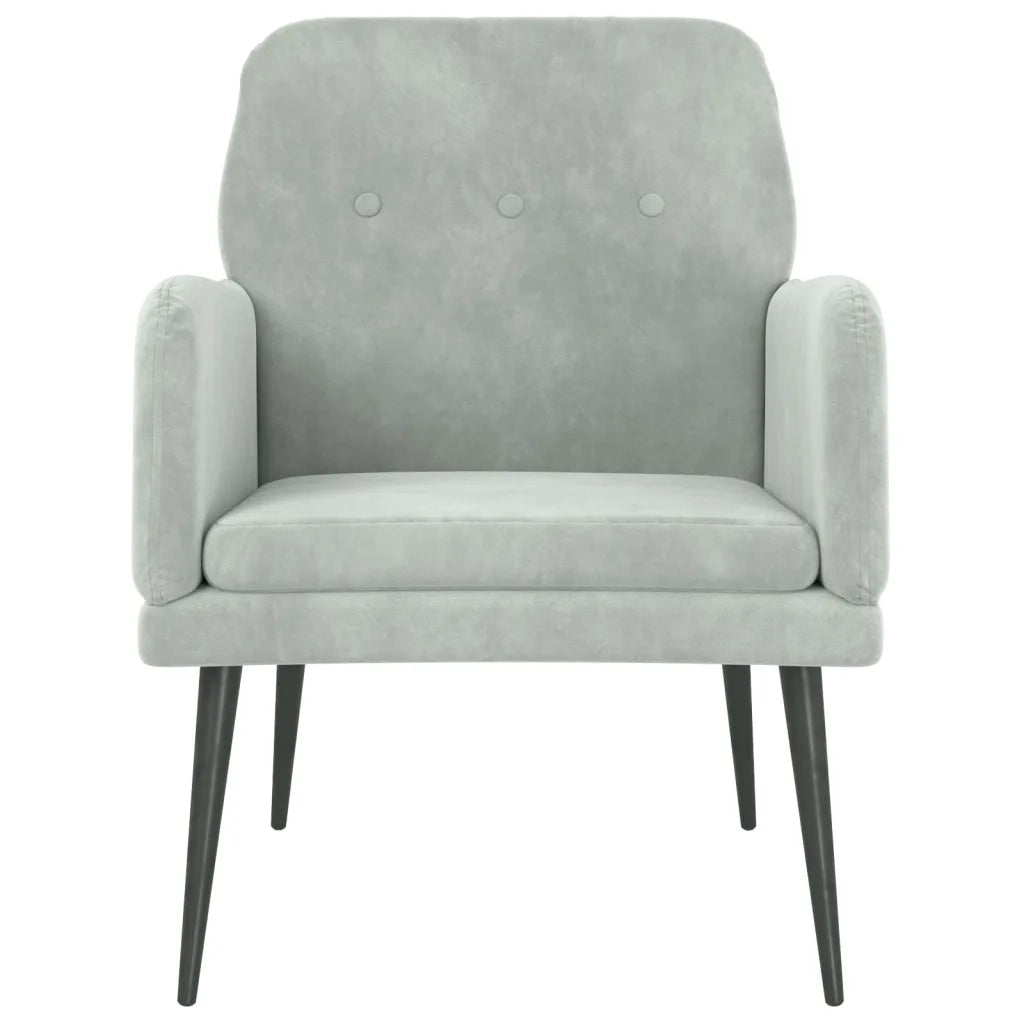 Poltrona | Sedia Relax Grigio Chiaro 62x79x79 cm Velluto