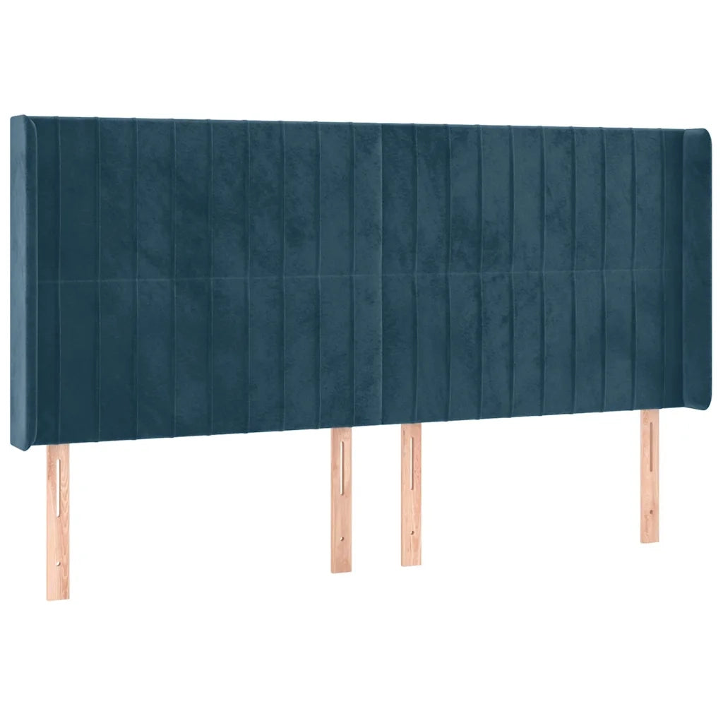 Testiera | Testata a LED Blu Scuro 183x16x118/128 cm in Velluto
