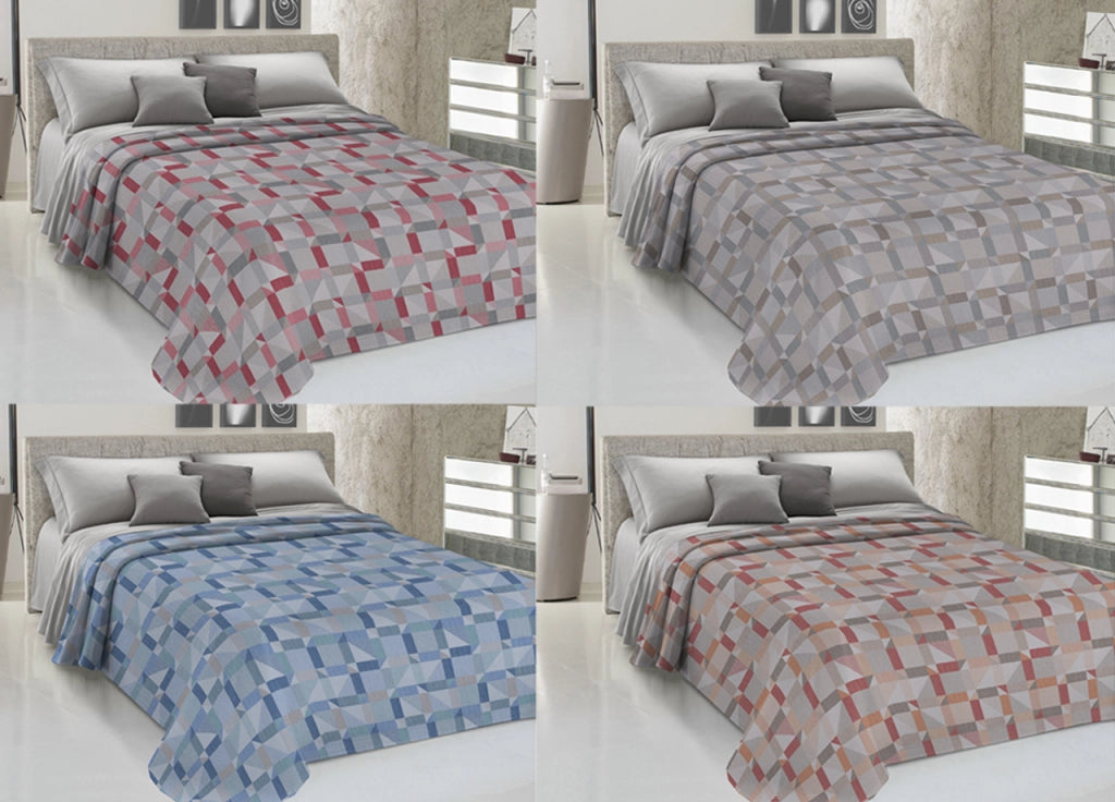 Copriletto Piquet Primavera Estate 100% Cotone Disegno 7879 Atene - Singolo - Beige