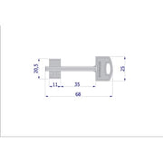 SECUREMME CHIAVE GREZZA GAMBO 68 MM- 10,0 pz