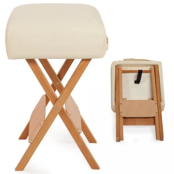 Kit massaggio professionale: sgabello + cuscino mezzo cilindro + cuscino a rullo beige 08_0000470