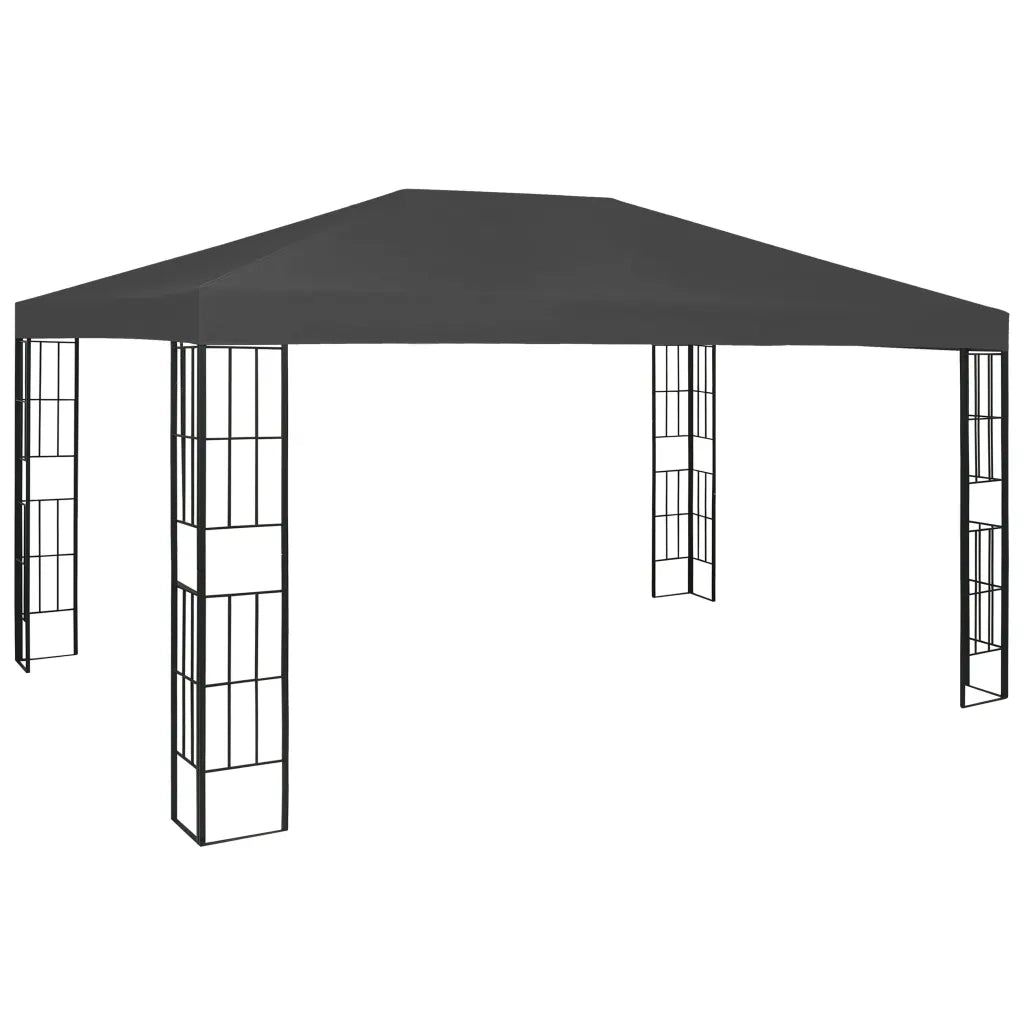 Gazebo | Pergolato con Stringa di Luci LED 3x4 m Antracite