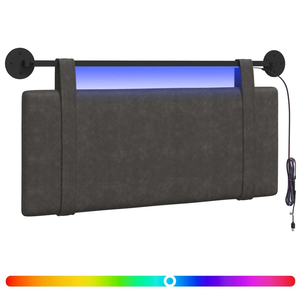Testiera sospesa Con luce LED Nero PU Antico 3423889