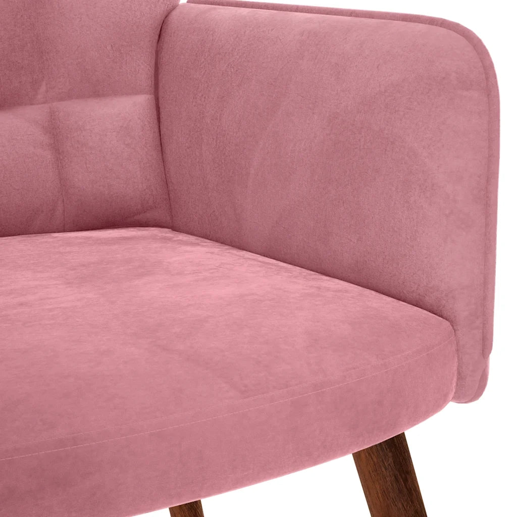 vidaXL Sedia a Dondolo Rosa in Velluto