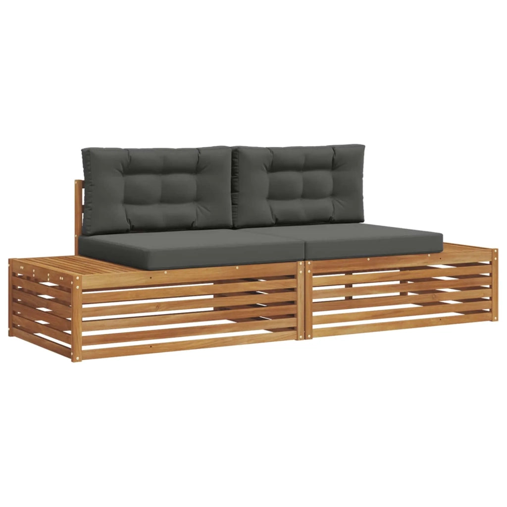 Set di divani da esterno-Sofa da giardino con cuscino Naturale e Antracite 148818