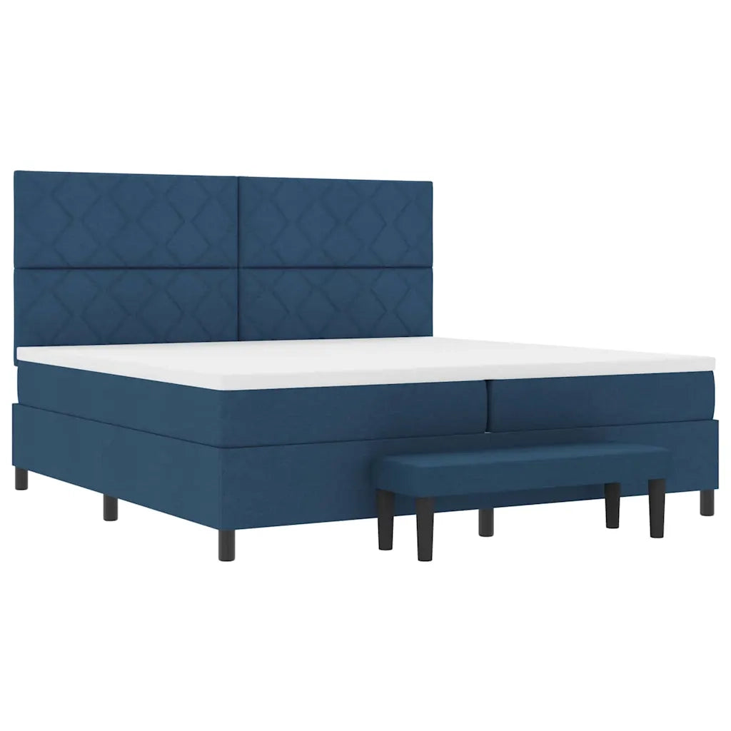 Letto a molle con materasso Blu 200 x 200 cm Tessuto 3344176