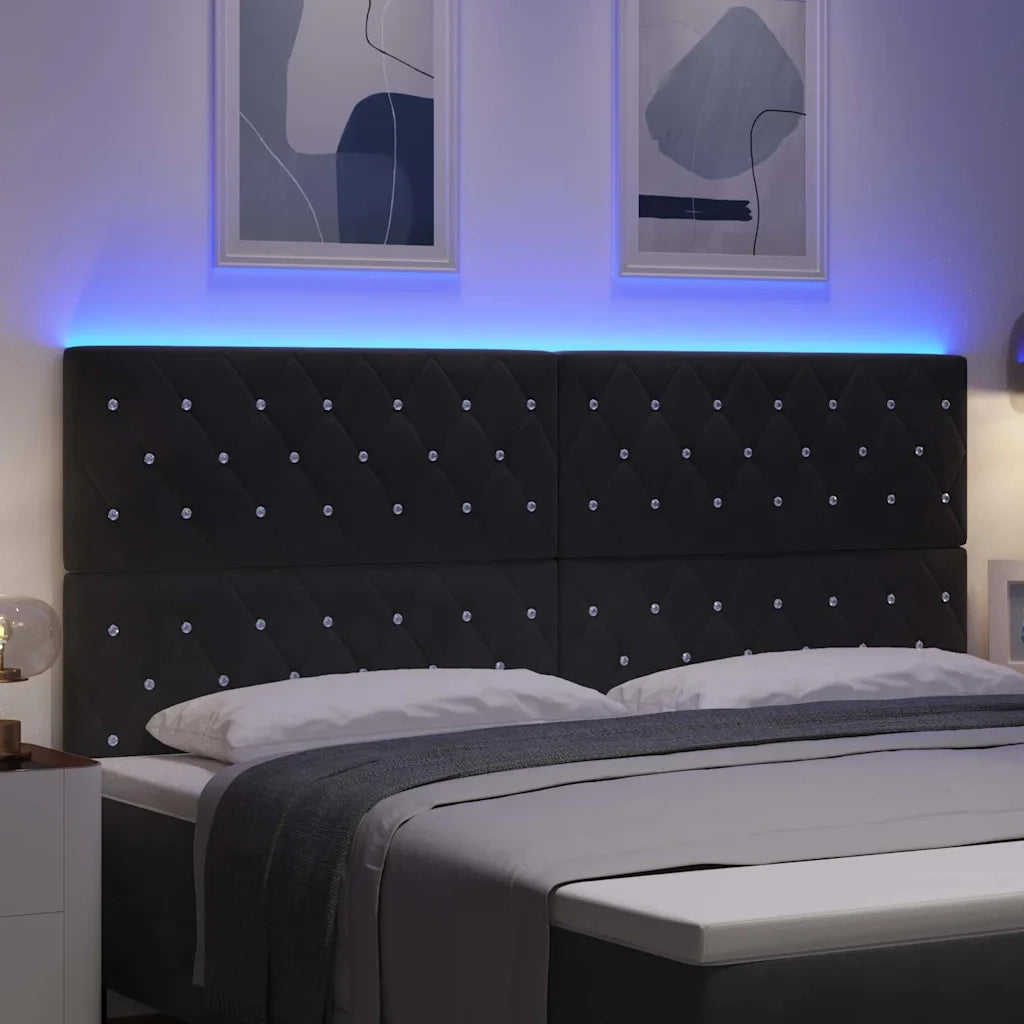 Testiera LED con luci a strisce a LED Nero 200 cm Poliestere 3338380