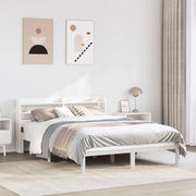 Letto senza Materasso-Struttura Letto Bianco 135x190 cm Legno Massello di Pino 370678