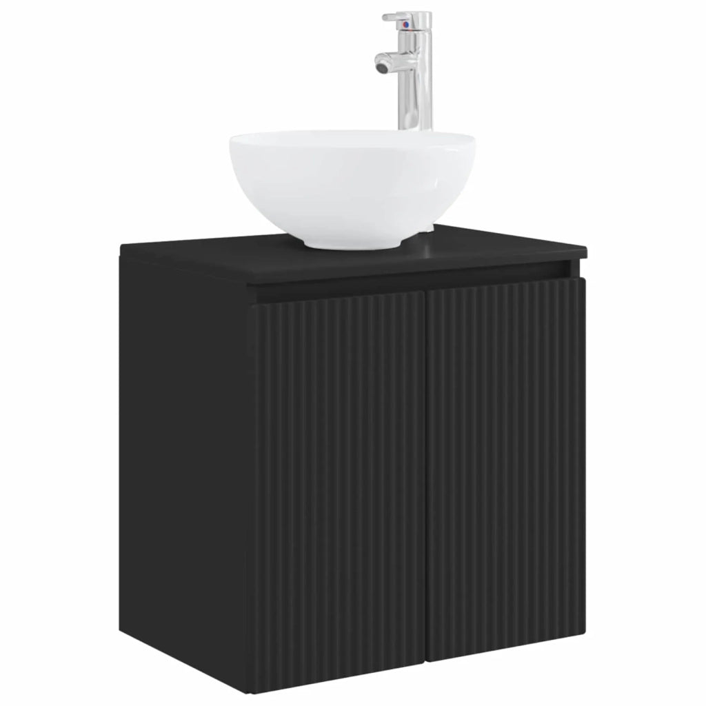 Mobile Lavabo da Parete Nero 49,5 x 41 x 64,5 cm 890393