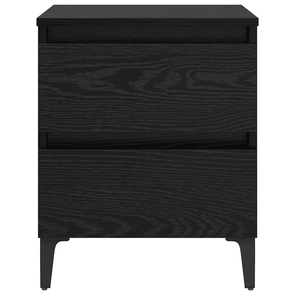 Set di 2 Comodini | Armadio da Notte | Mobiletto da notte Rovere nero 40 x 35 x 50 cm