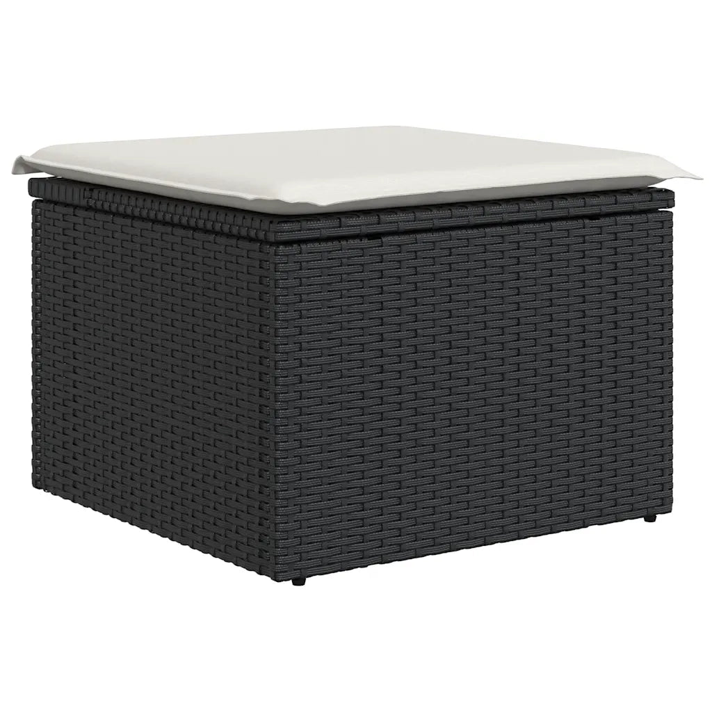 Set Divano da Giardino 6 pz con Cuscini Nero in Polyrattan 3255930