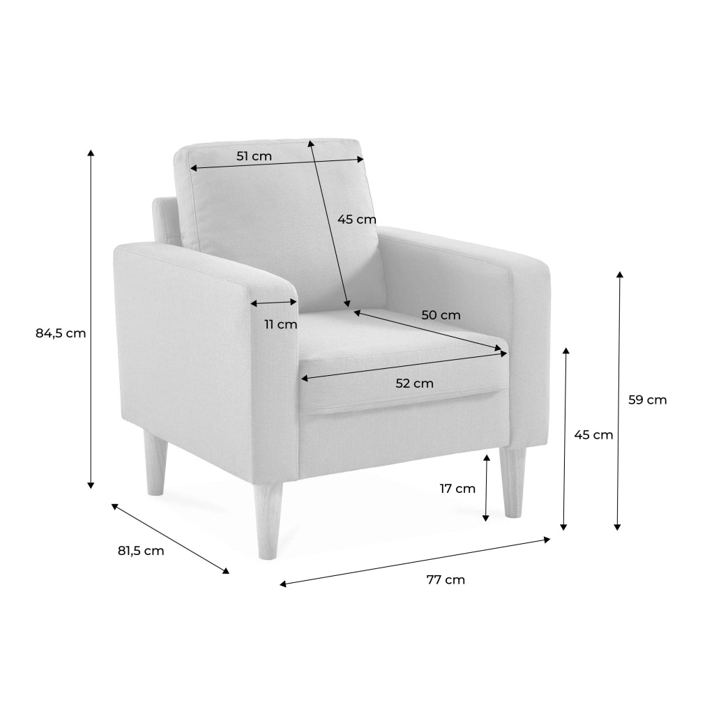 Poltrona scandinava in legno e tessuto bouclè, bianco