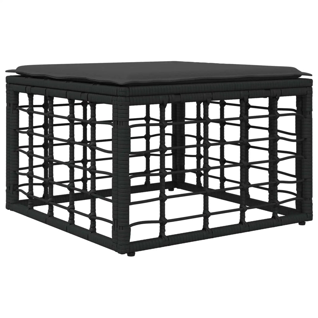 Set di divani da esterno 11 pz Nero e Grigio scuro polyrattan 3437623