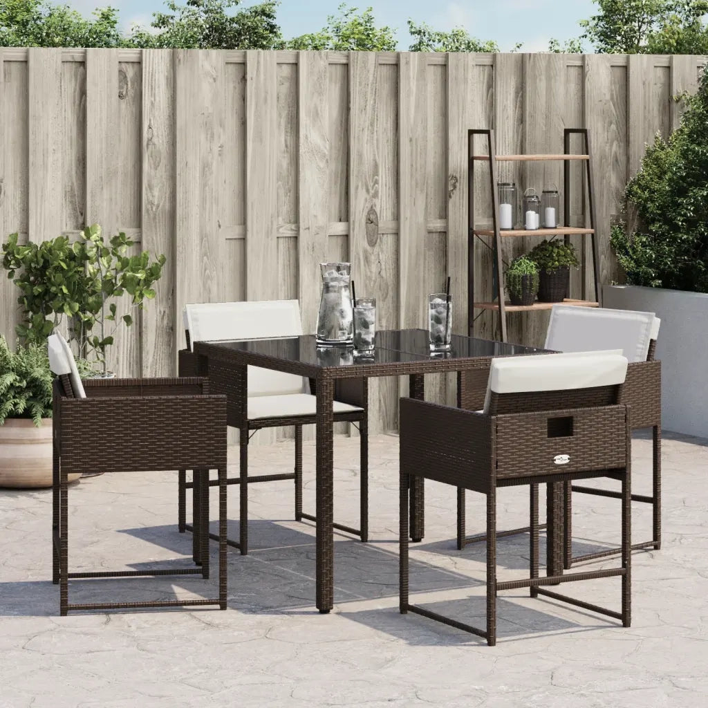 Sedie da Giardino con Cuscini 4 pz Marroni in Polyrattan 4007478