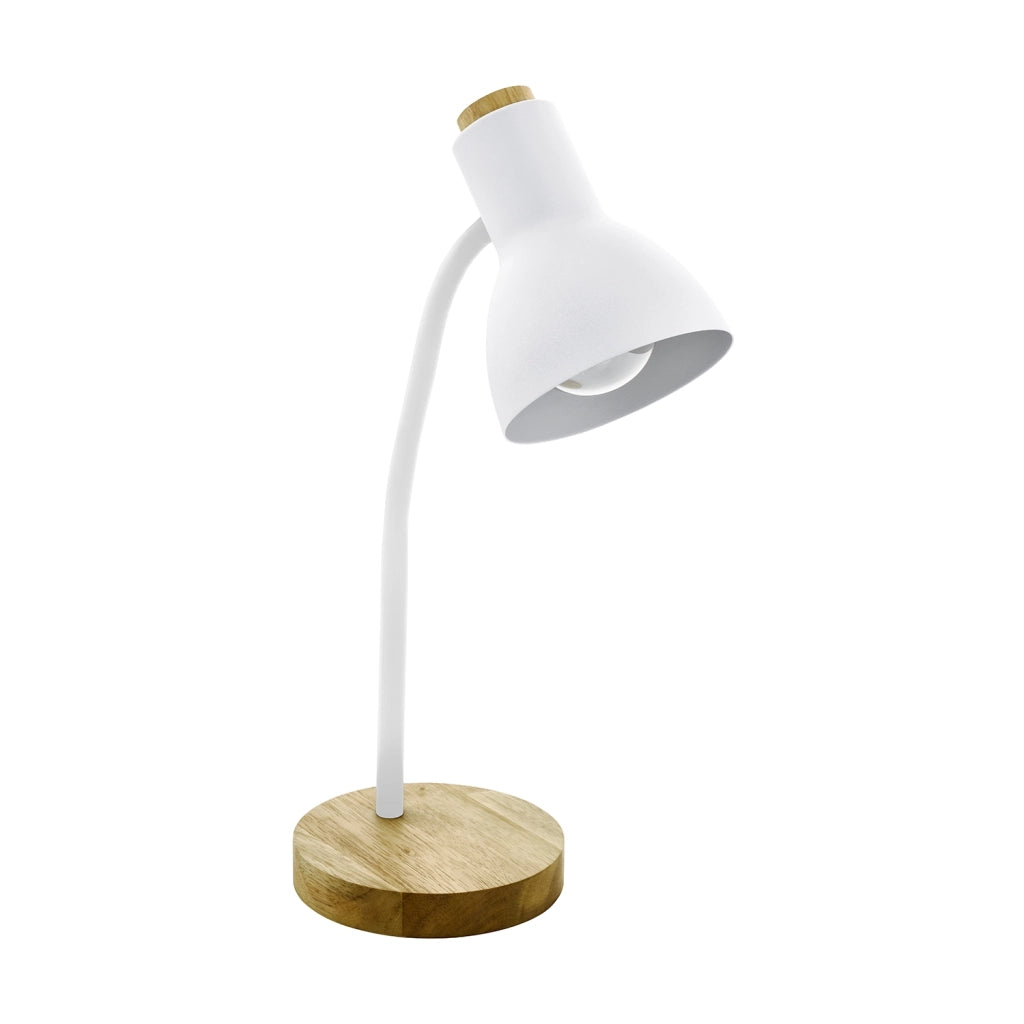 Lampada Da Tavolo Minimal Veradal Legno Bianco 1 Luce E27