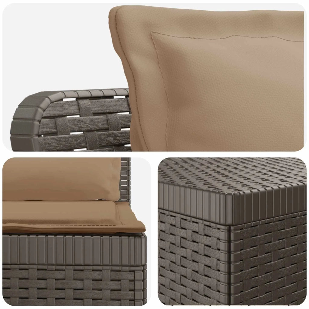 Divano da Giardino 5 Posti con Cuscini Stile Rattan PP 3443920