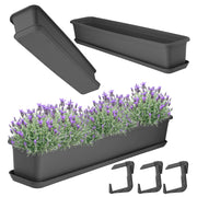 Vaso da fiori rettangolare KADAX per balcone, 80 cm, con supporto e manici.