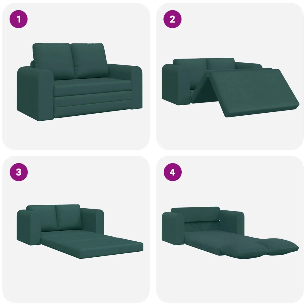 Divano letto | Sof¨¤ letto | Letto singolo 60cm Verde Scuro Tessuto