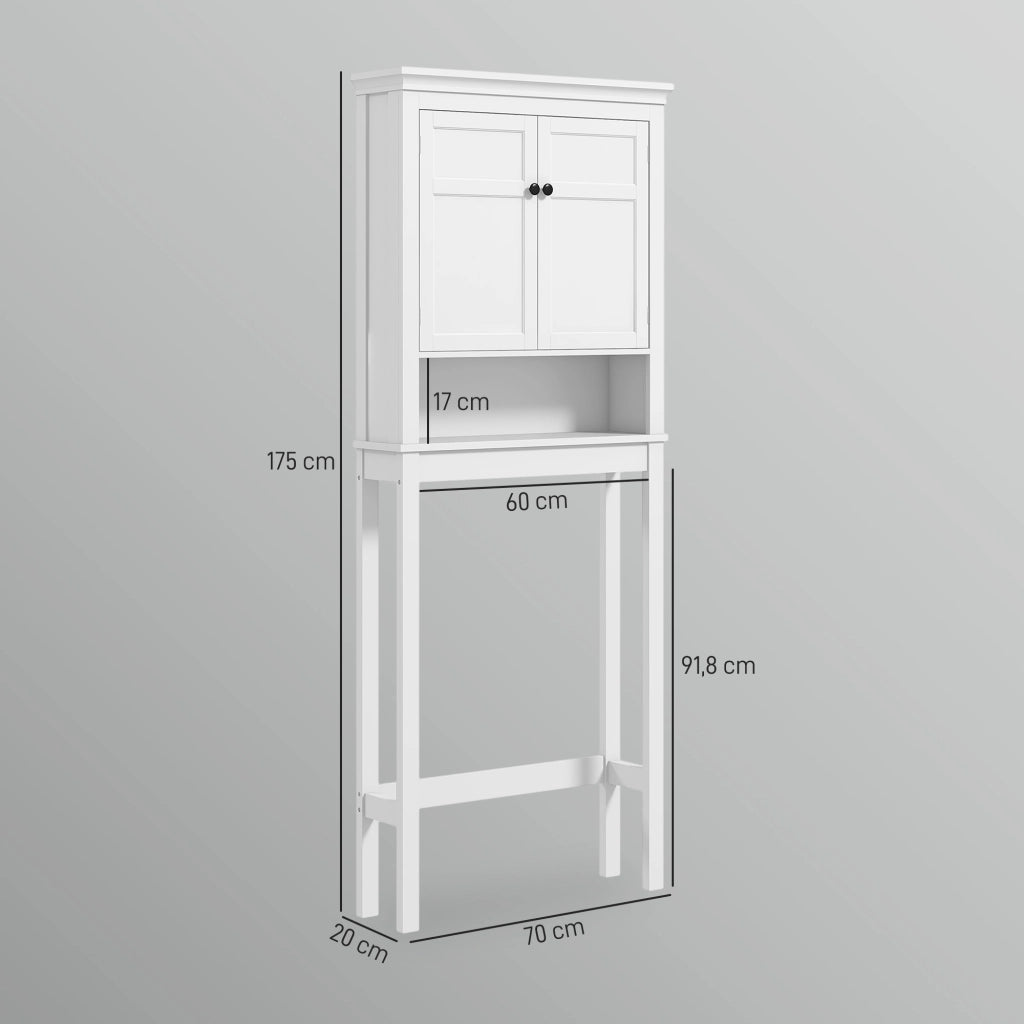 Mobiletto Sospeso Bagno con Ripiano ¨C Minimal ¨C Bianco 70x20x175 cm