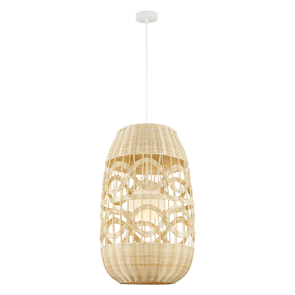 Sospensione boho Arona rattan crema Ø40 E14 Milagro