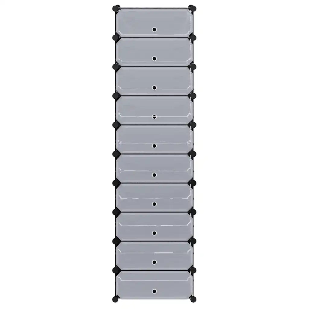 Scarpiera Modulare a 10 Scomparti Nera 244920