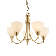 Lampadario classico ottone anticato 5 luci E14 Alton