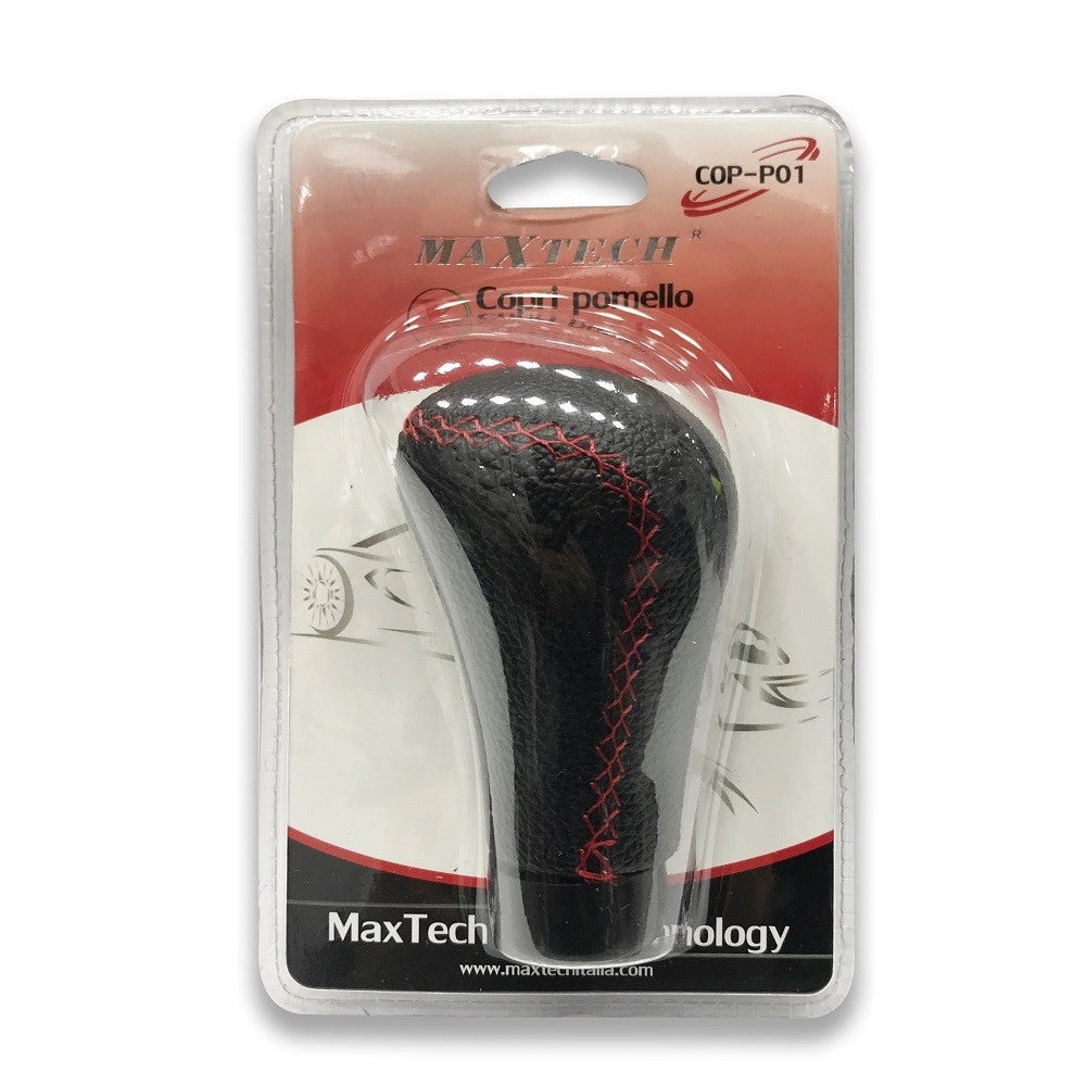Trade Shop - Cambio Universale Pomello Marce Leva Per Auto Camion Cuciture Rosso Maxtech Cop-p01 -