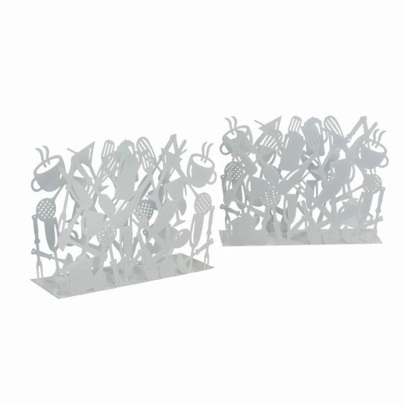 Portariviste metallo posate 1-2 bianco cmcm 35x12h26