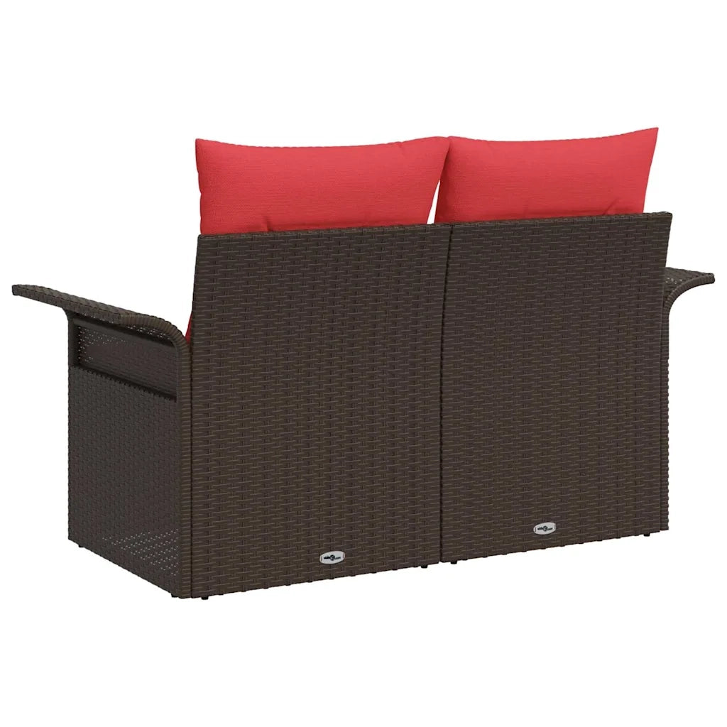 Divano da giardino con cuscino 141 x 62 x 69 cm polyrattan 42006708