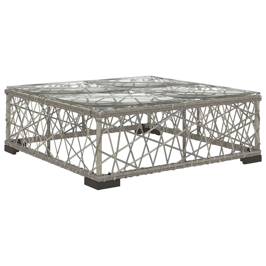 Set Divani da Giardino 5 pz con Cuscini in Polyrattan Grigio 46813