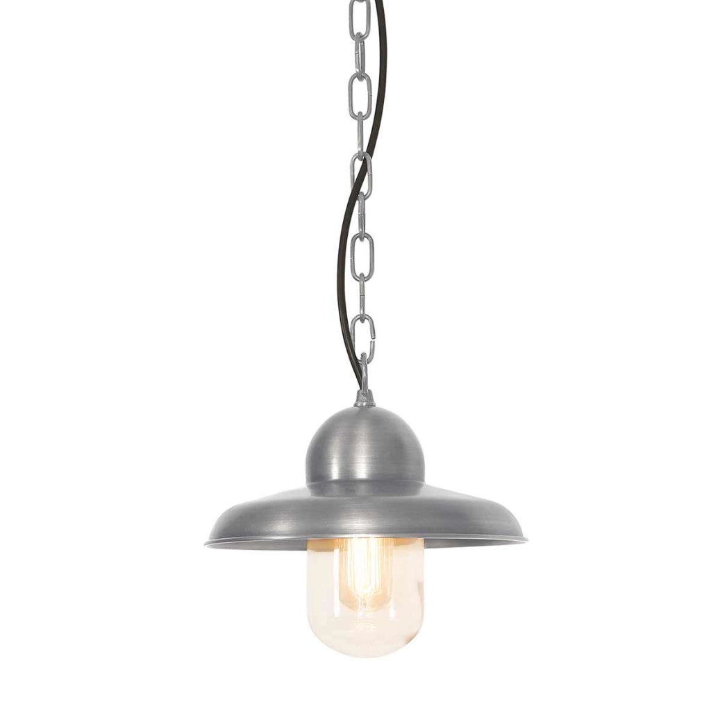 Lampada a sospensione esterna Somerton nichel E27 Elstead