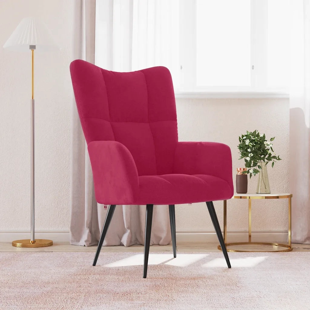 Poltrona | Sedia Relax Rosso Vino in Velluto