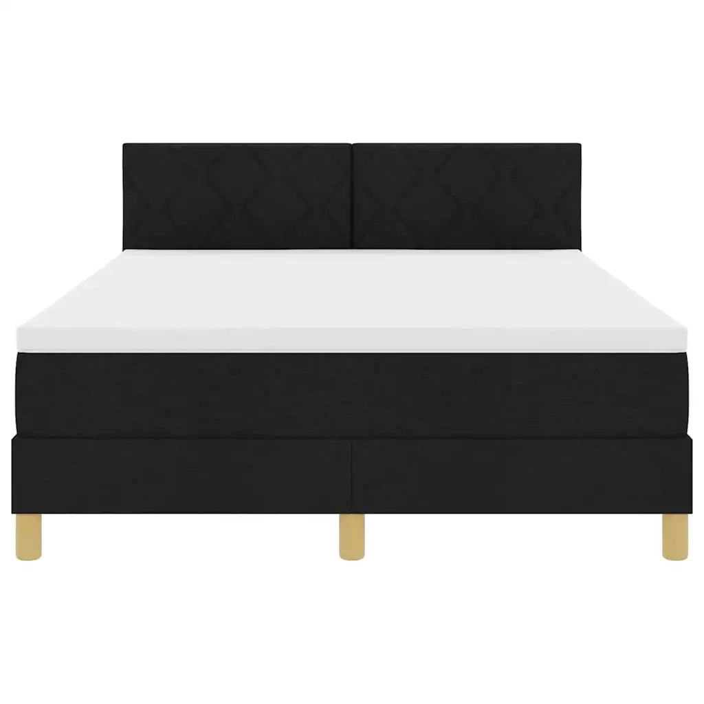 Letto a molle con materasso Nero 140 x 190 cm Tessuto 3338995