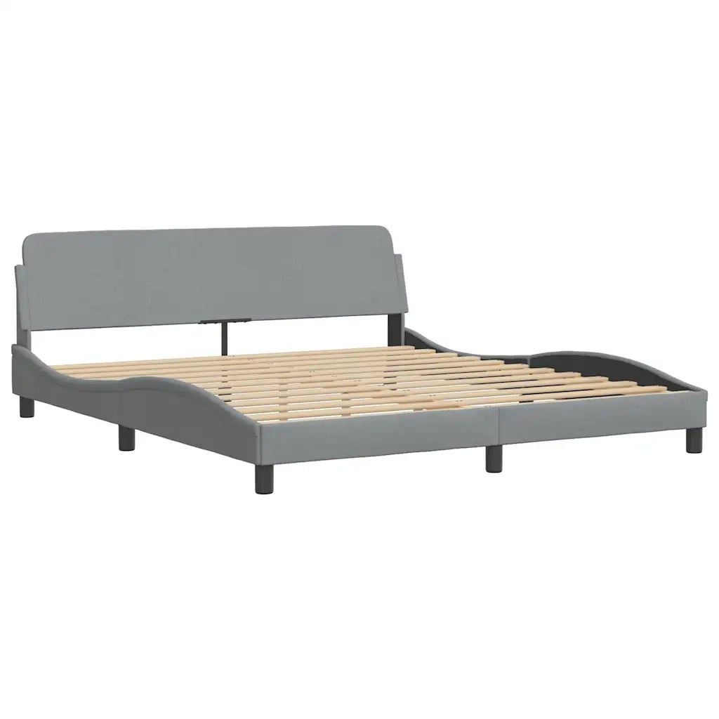 Letto matrimoniale | Letto per adulti | Giroletto senza Materasso Hanko Grigio Chiaro 180x200 cm Tessuto