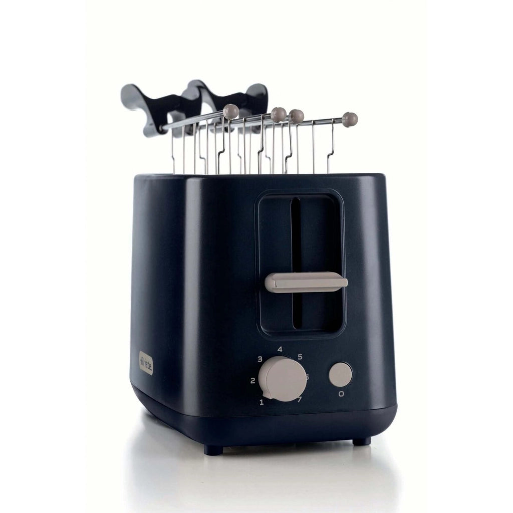 Ariete 157 Tostapane Breakfast, 760W, Capacità 2 fette di pane, Pinze in acciaio inox, 7 livelli di doratura, Pulsante stop, Tocco freddo, Dark & Sahara Grey