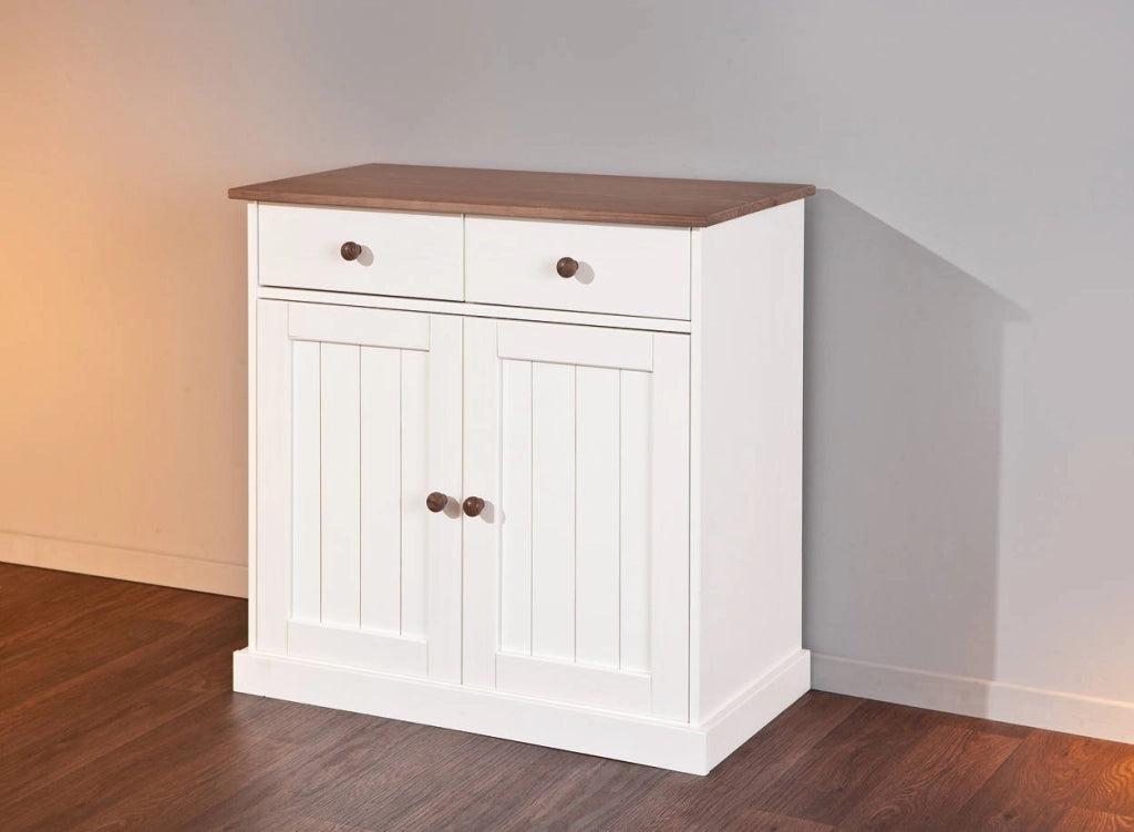 Madia Buja, Credenza 2 Cassetti, 90x45x86h cm Bianco